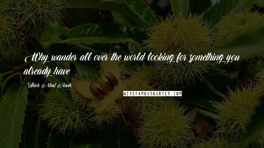 Thich Nhat Hanh Quotes: Why wander all over the world looking for something you already have?