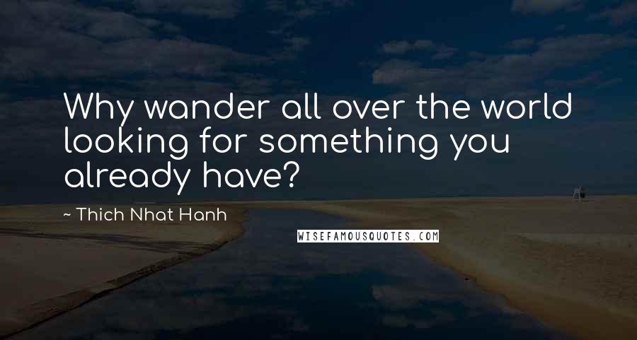 Thich Nhat Hanh Quotes: Why wander all over the world looking for something you already have?