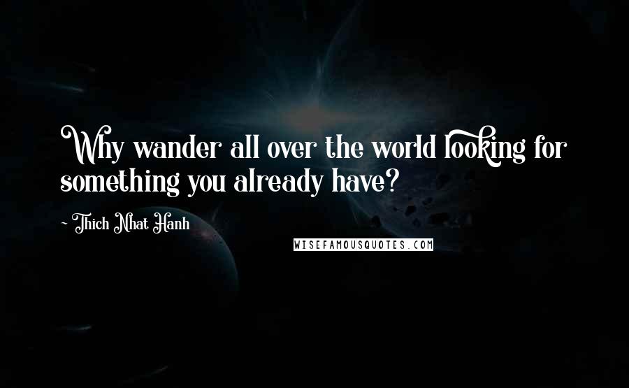 Thich Nhat Hanh Quotes: Why wander all over the world looking for something you already have?