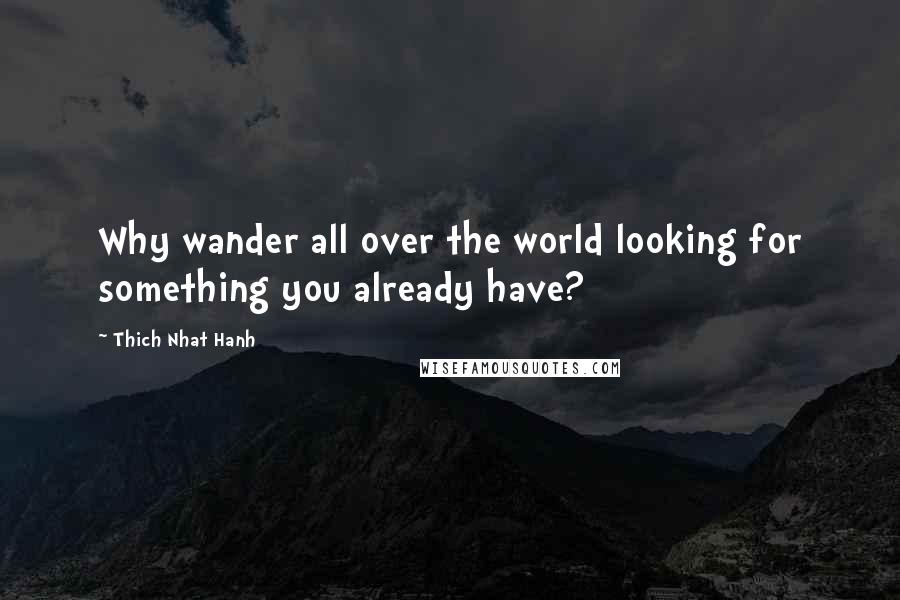 Thich Nhat Hanh Quotes: Why wander all over the world looking for something you already have?