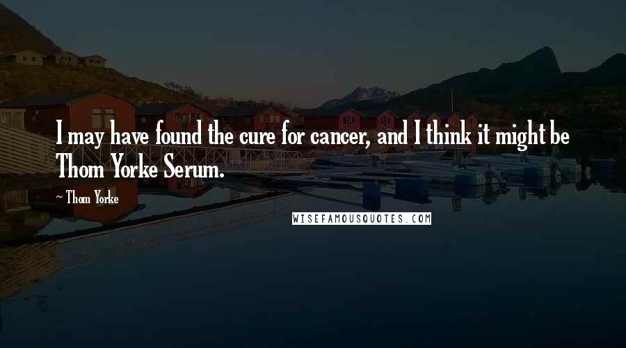 Thom Yorke Quotes: I may have found the cure for cancer, and I think it might be Thom Yorke Serum.