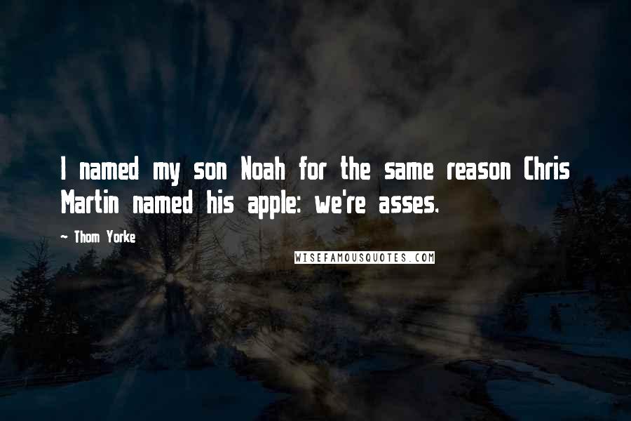 Thom Yorke Quotes: I named my son Noah for the same reason Chris Martin named his apple: we're asses.