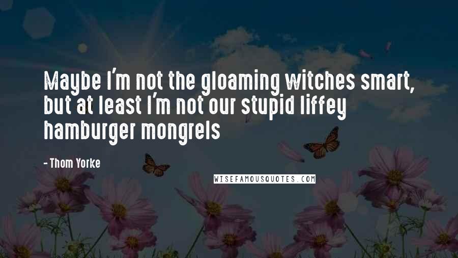 Thom Yorke Quotes: Maybe I'm not the gloaming witches smart, but at least I'm not our stupid liffey hamburger mongrels