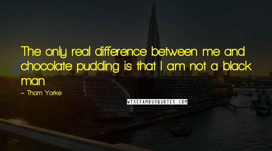 Thom Yorke Quotes: The only real difference between me and chocolate pudding is that I am not a black man.