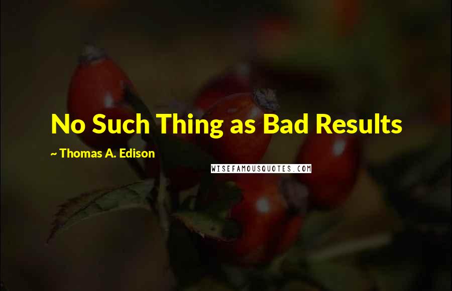 Thomas A. Edison Quotes: No Such Thing as Bad Results