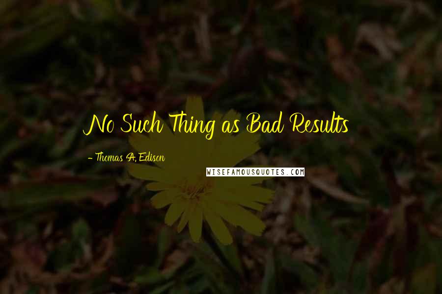 Thomas A. Edison Quotes: No Such Thing as Bad Results