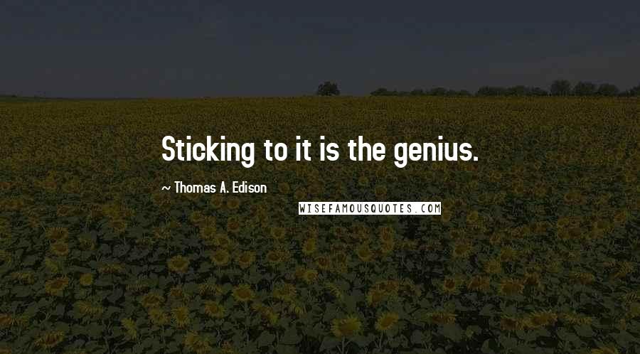 Thomas A. Edison Quotes: Sticking to it is the genius.