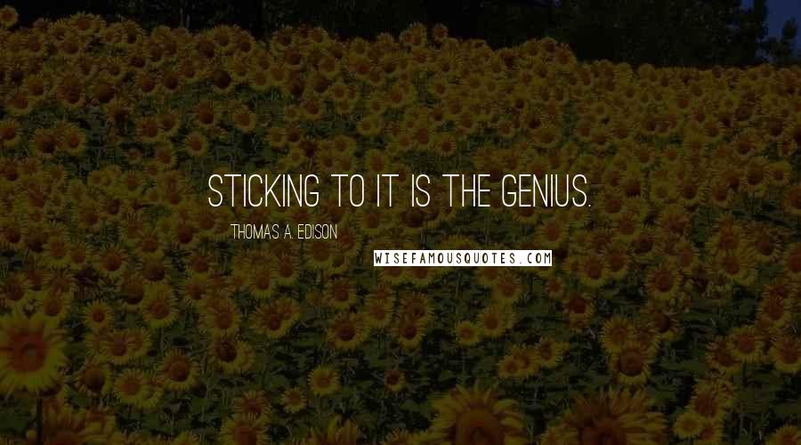 Thomas A. Edison Quotes: Sticking to it is the genius.