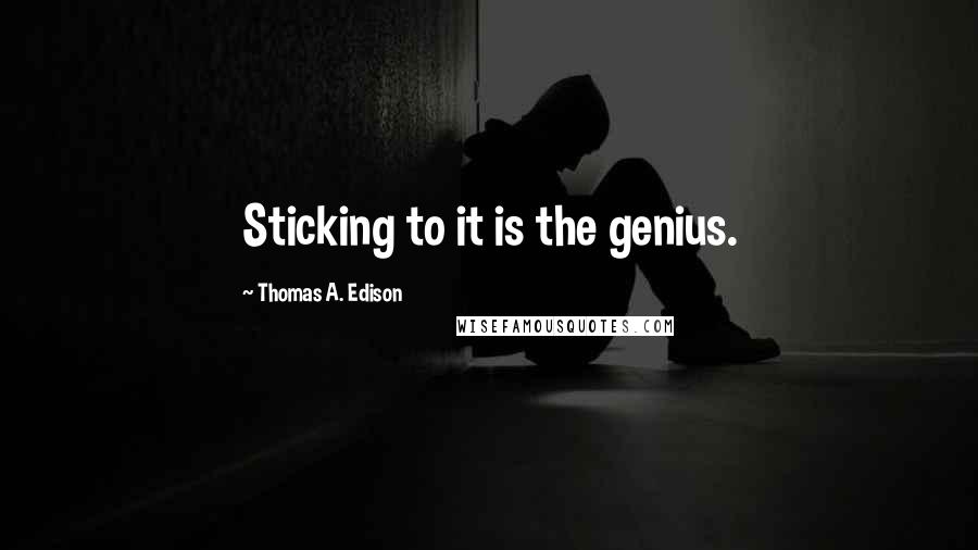 Thomas A. Edison Quotes: Sticking to it is the genius.