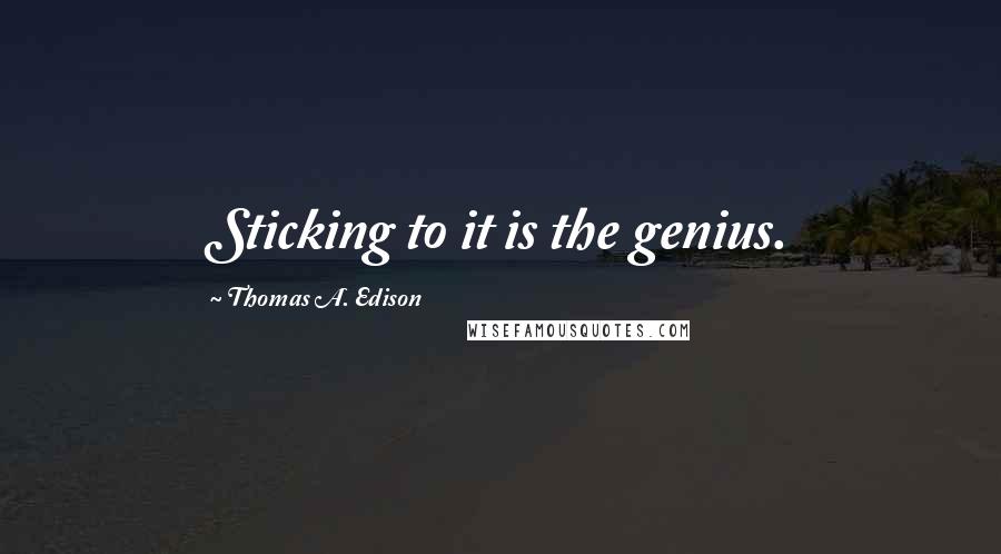 Thomas A. Edison Quotes: Sticking to it is the genius.