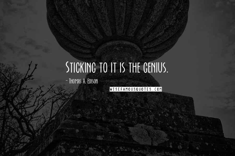 Thomas A. Edison Quotes: Sticking to it is the genius.