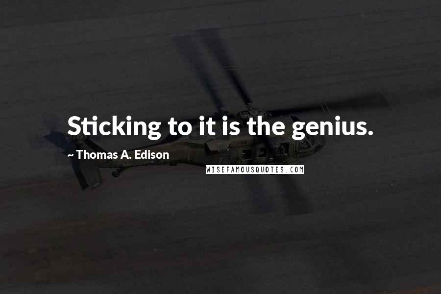 Thomas A. Edison Quotes: Sticking to it is the genius.