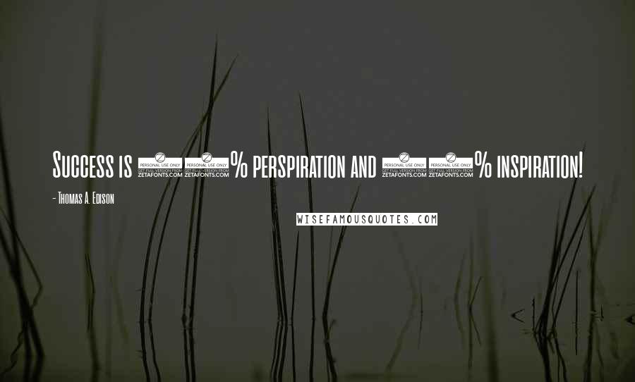 Thomas A. Edison Quotes: Success is 90% perspiration and 10% inspiration!