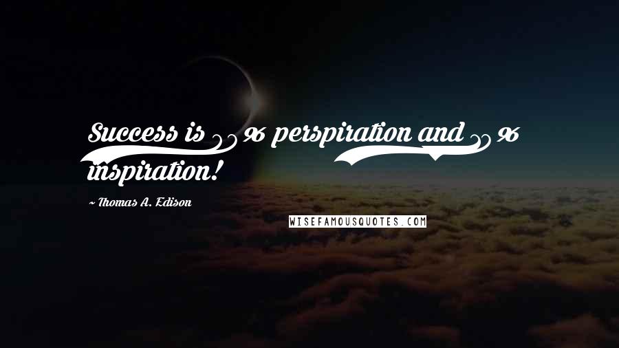 Thomas A. Edison Quotes: Success is 90% perspiration and 10% inspiration!