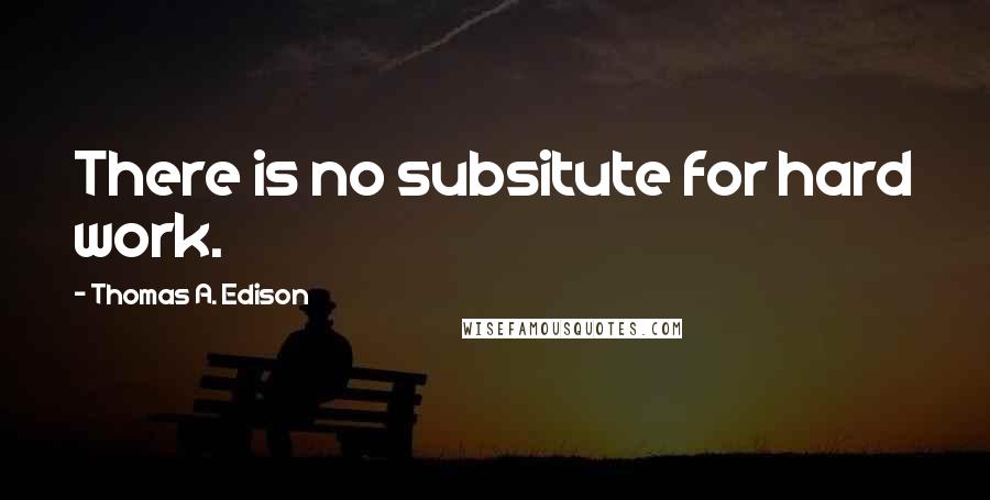 Thomas A. Edison Quotes: There is no subsitute for hard work.