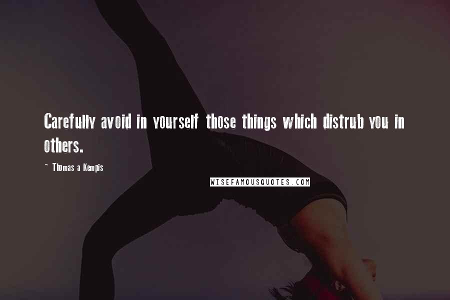 Thomas A Kempis Quotes: Carefully avoid in yourself those things which distrub you in others.