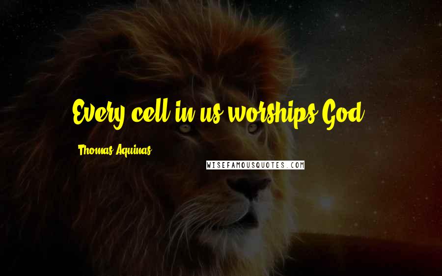 Thomas Aquinas Quotes: Every cell in us worships God.