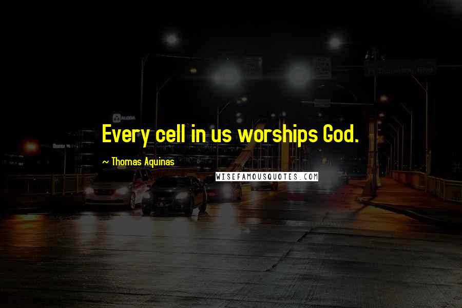 Thomas Aquinas Quotes: Every cell in us worships God.