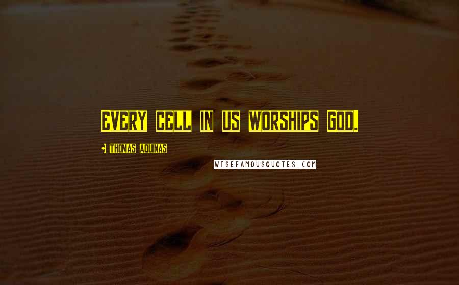 Thomas Aquinas Quotes: Every cell in us worships God.