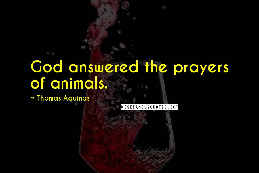 Thomas Aquinas Quotes: God answered the prayers of animals.