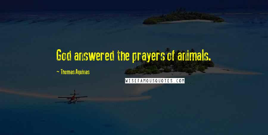 Thomas Aquinas Quotes: God answered the prayers of animals.