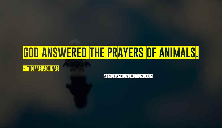 Thomas Aquinas Quotes: God answered the prayers of animals.