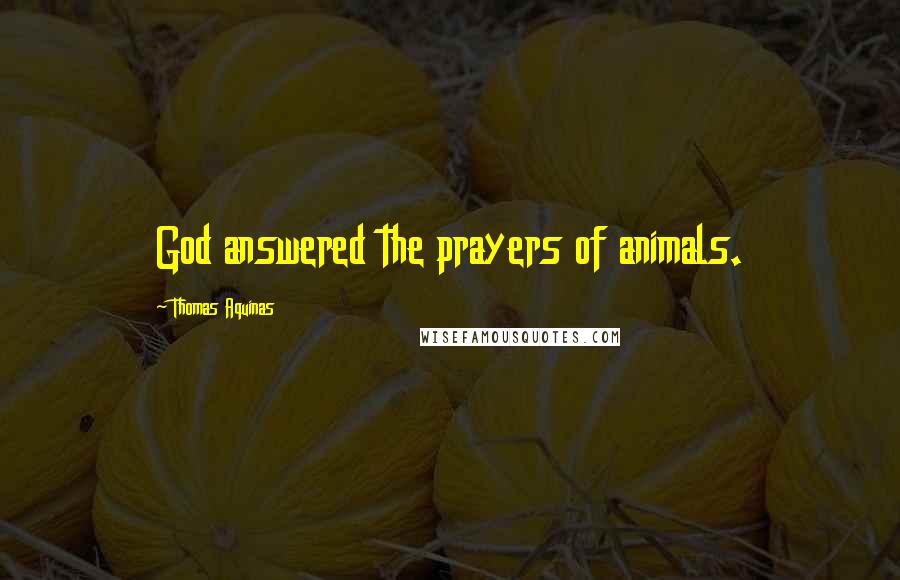 Thomas Aquinas Quotes: God answered the prayers of animals.