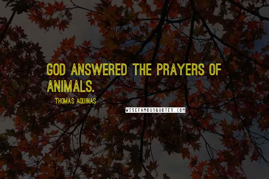 Thomas Aquinas Quotes: God answered the prayers of animals.