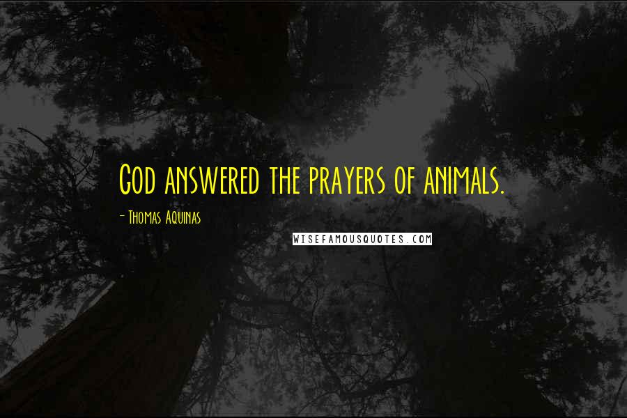 Thomas Aquinas Quotes: God answered the prayers of animals.