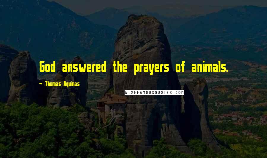 Thomas Aquinas Quotes: God answered the prayers of animals.