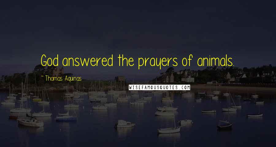 Thomas Aquinas Quotes: God answered the prayers of animals.