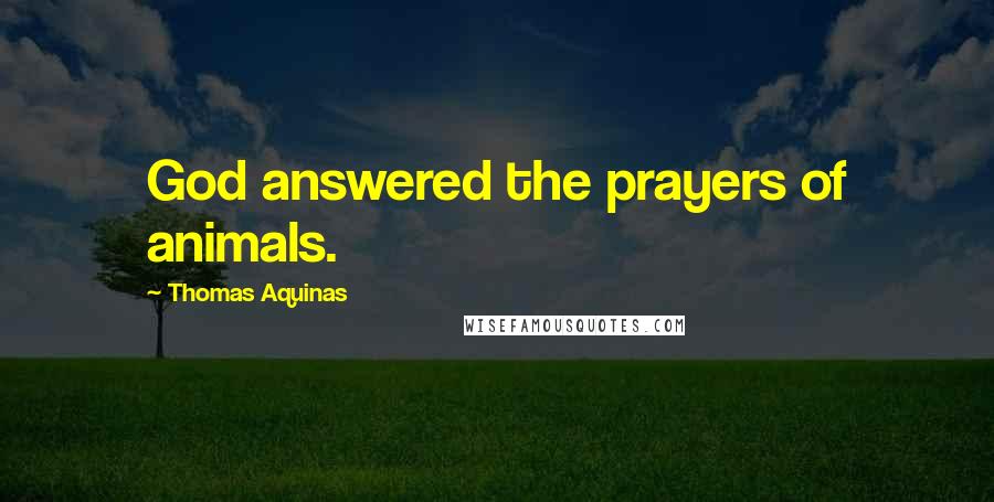 Thomas Aquinas Quotes: God answered the prayers of animals.