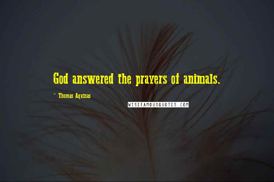 Thomas Aquinas Quotes: God answered the prayers of animals.