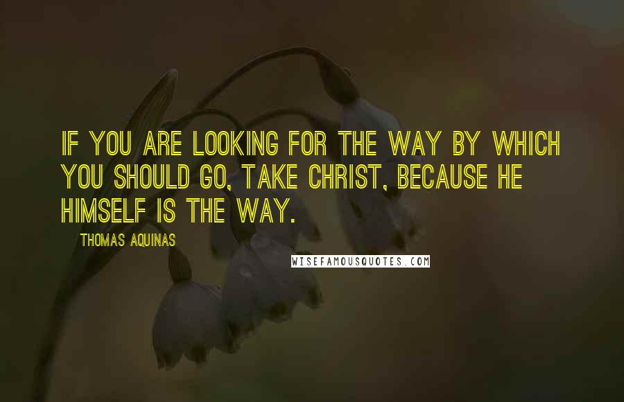 Thomas Aquinas Quotes: If you are looking for the way by which you should go, take Christ, because he himself is the way.