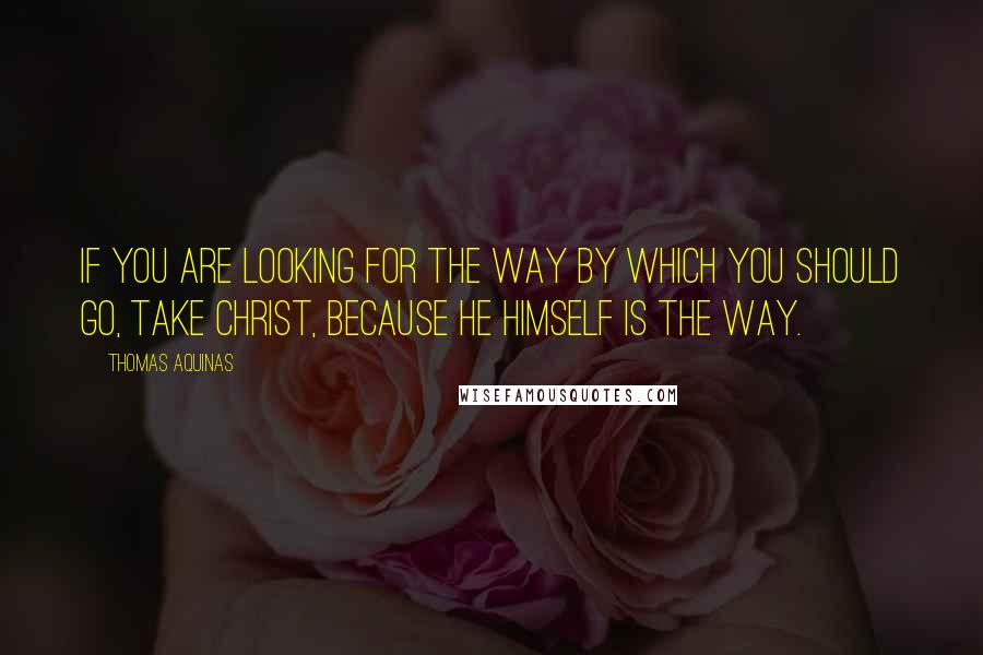 Thomas Aquinas Quotes: If you are looking for the way by which you should go, take Christ, because he himself is the way.