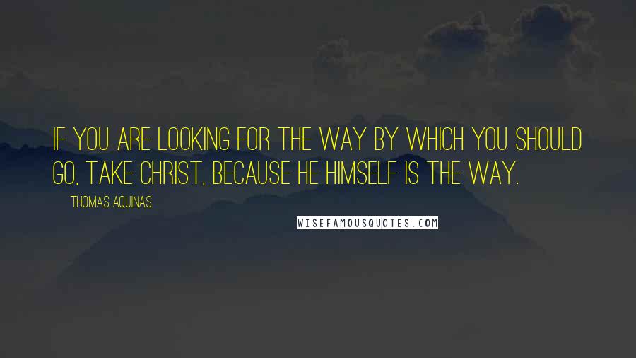 Thomas Aquinas Quotes: If you are looking for the way by which you should go, take Christ, because he himself is the way.