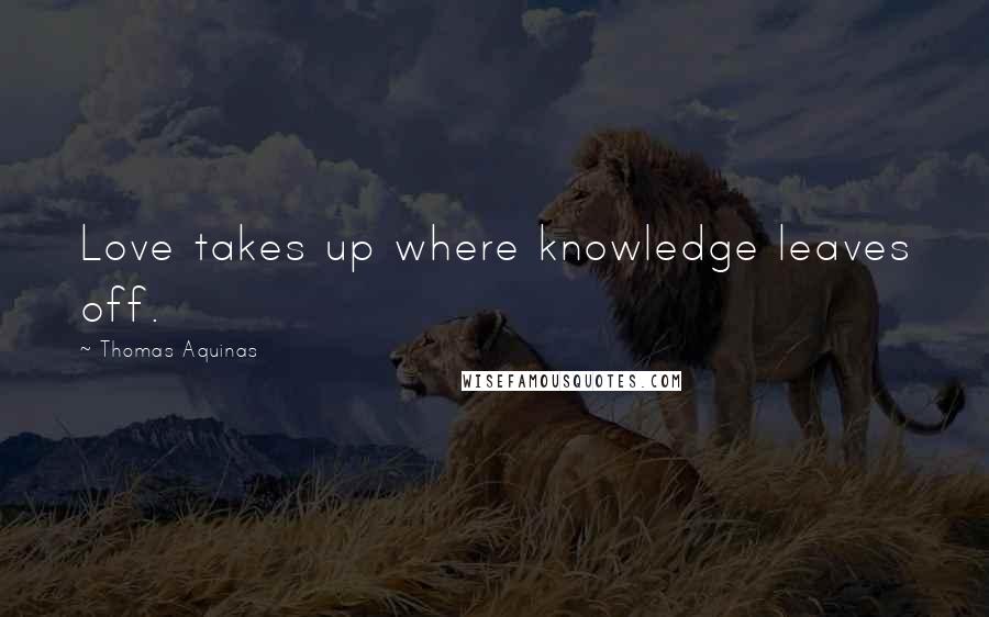 Thomas Aquinas Quotes: Love takes up where knowledge leaves off.