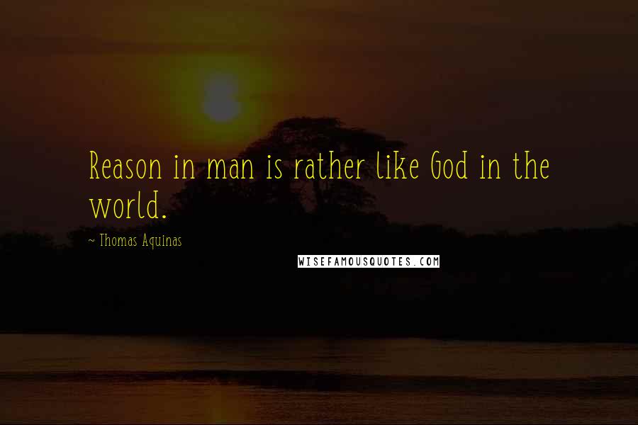 Thomas Aquinas Quotes: Reason in man is rather like God in the world.