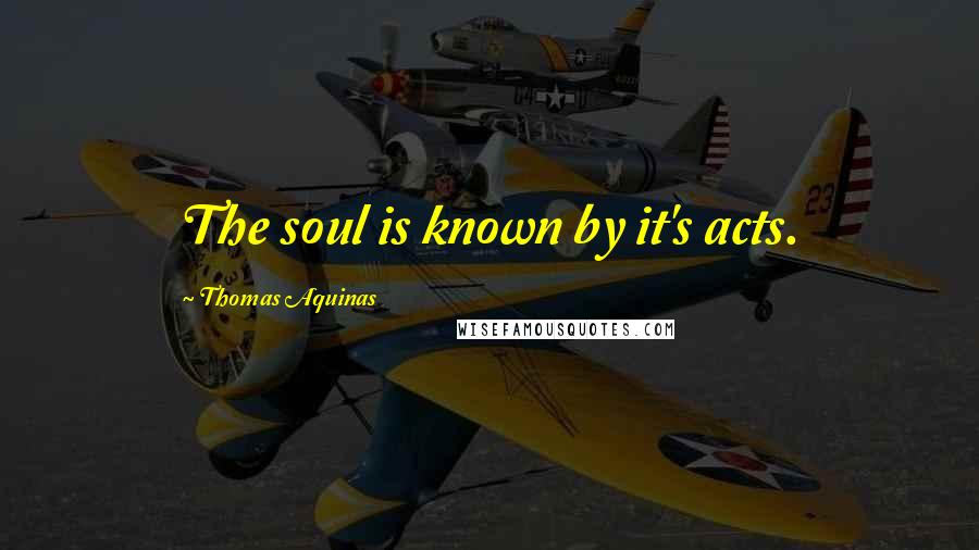 Thomas Aquinas Quotes: The soul is known by it's acts.