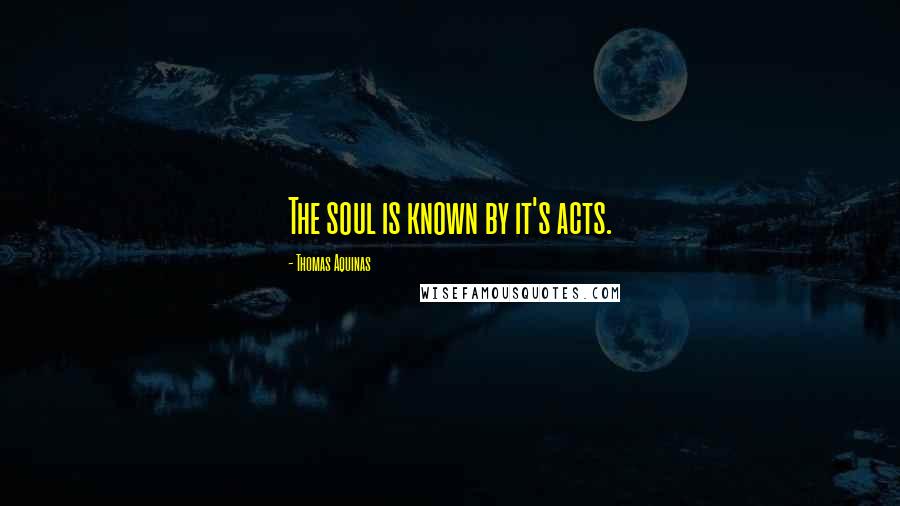 Thomas Aquinas Quotes: The soul is known by it's acts.