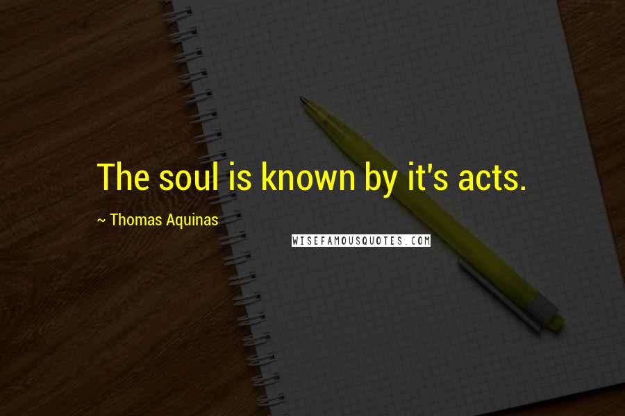 Thomas Aquinas Quotes: The soul is known by it's acts.