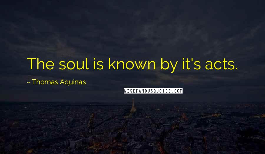 Thomas Aquinas Quotes: The soul is known by it's acts.