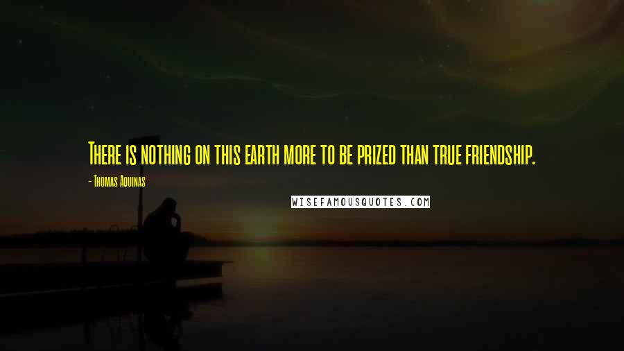 Thomas Aquinas Quotes: There is nothing on this earth more to be prized than true friendship.