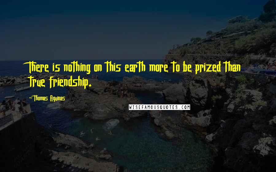 Thomas Aquinas Quotes: There is nothing on this earth more to be prized than true friendship.