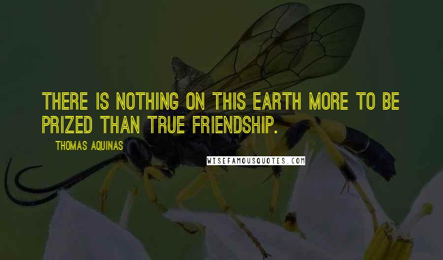 Thomas Aquinas Quotes: There is nothing on this earth more to be prized than true friendship.