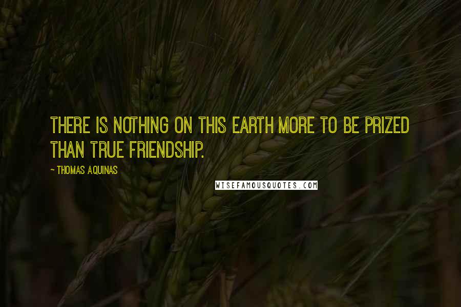 Thomas Aquinas Quotes: There is nothing on this earth more to be prized than true friendship.