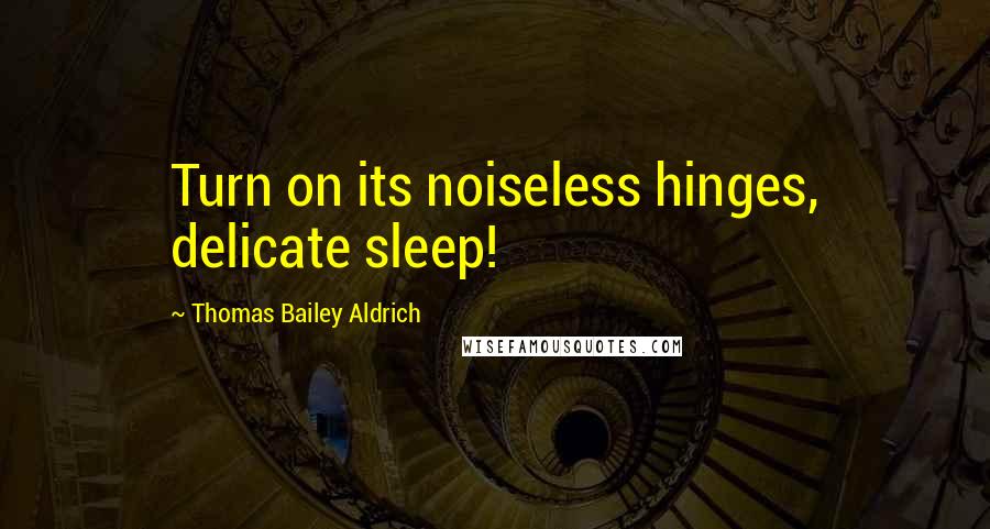 Thomas Bailey Aldrich Quotes: Turn on its noiseless hinges, delicate sleep!