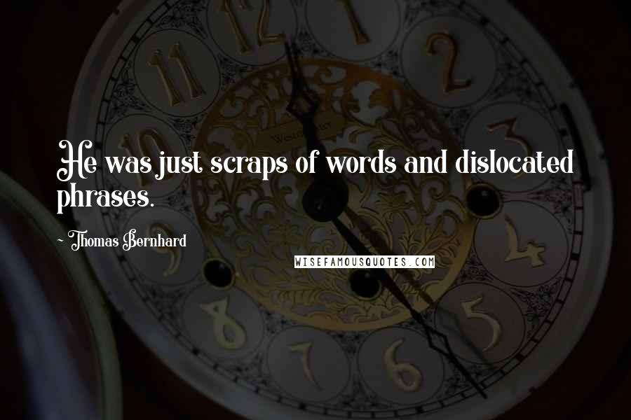 Thomas Bernhard Quotes: He was just scraps of words and dislocated phrases.