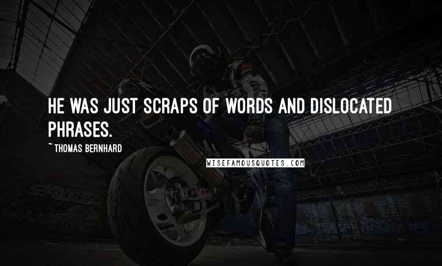 Thomas Bernhard Quotes: He was just scraps of words and dislocated phrases.