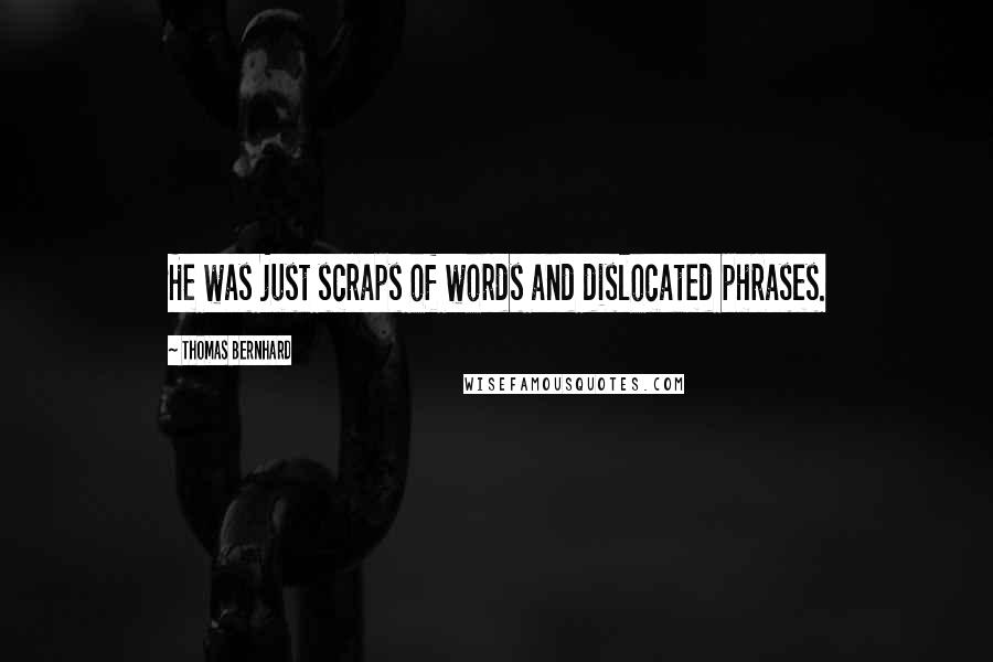 Thomas Bernhard Quotes: He was just scraps of words and dislocated phrases.